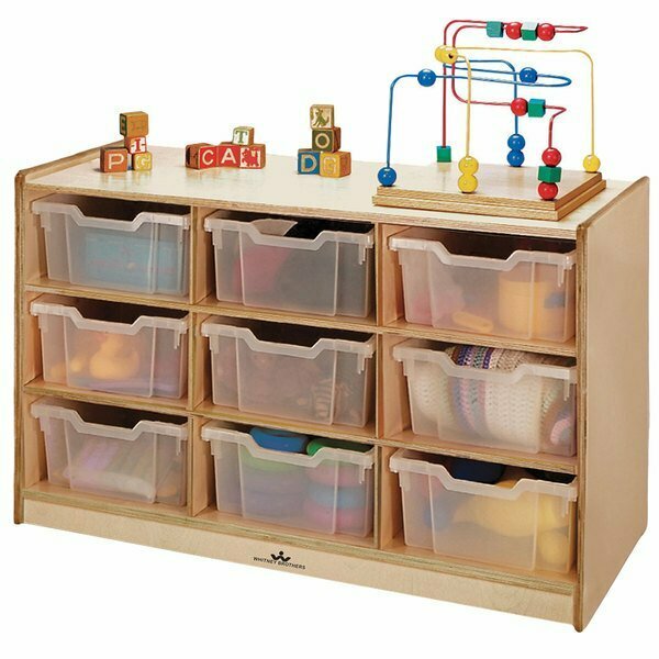 Whitney Brothers WB0909T 9-Tray Children's Wood Storage Cabinet - 40 1/2'' x 18'' x 27'' 9460909T